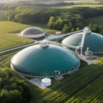 Planta de biogás en el campo