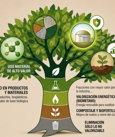 ilustración de un árbol que simboliza las distintas partes de la transición energética