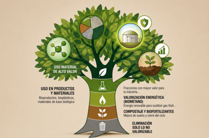 ilustración de un árbol que simboliza las distintas partes de la transición energética