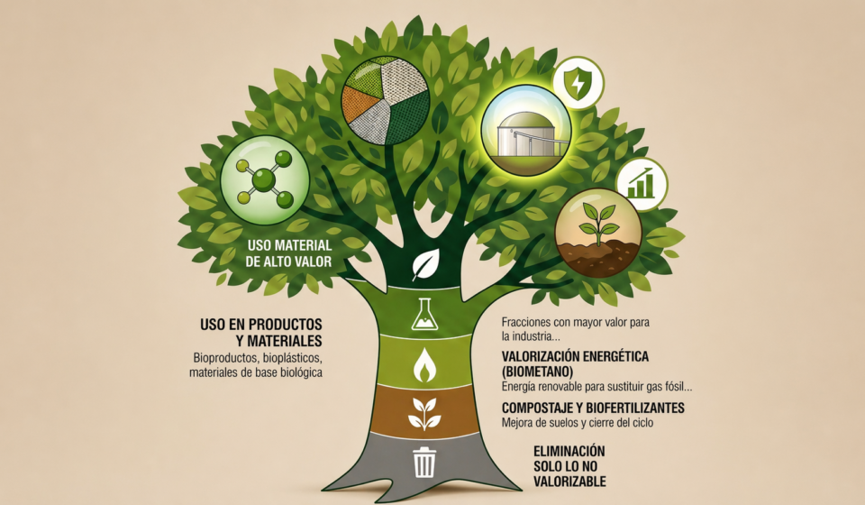 ilustración de un árbol que simboliza las distintas partes de la transición energética